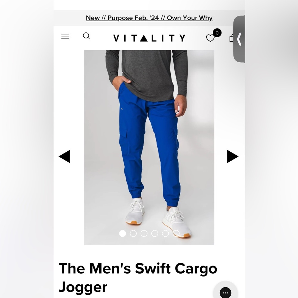 Vitality - Men’s Swift Cargo Jogger - Cascade Blue - small available